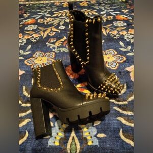 Studded Black Ankle Boots